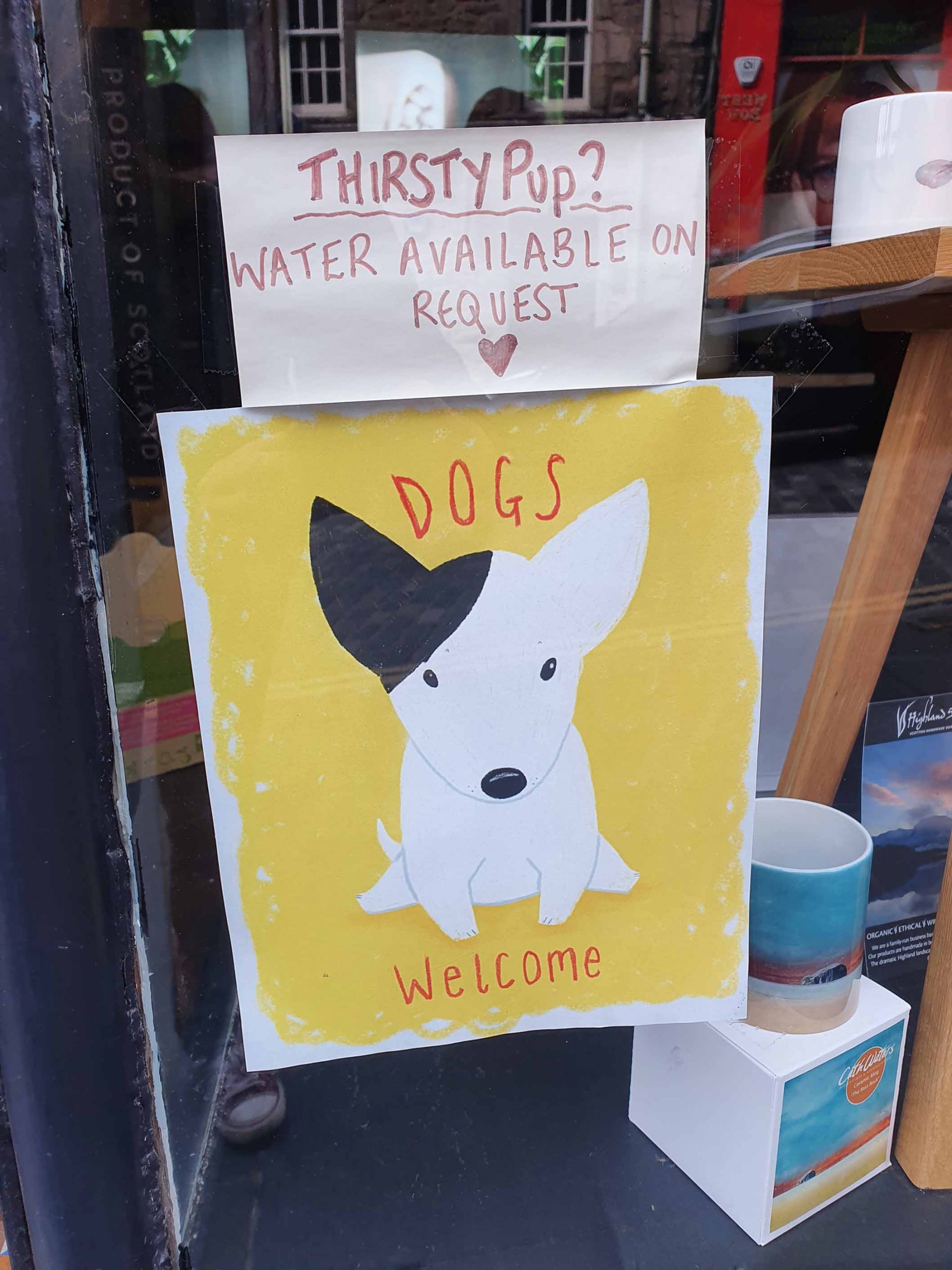 Hunde sind auch in den Geschäften willkommen in Edinburgh